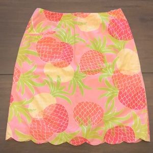 Vintage Lilly Pulitzer scalloped pineapple skirt